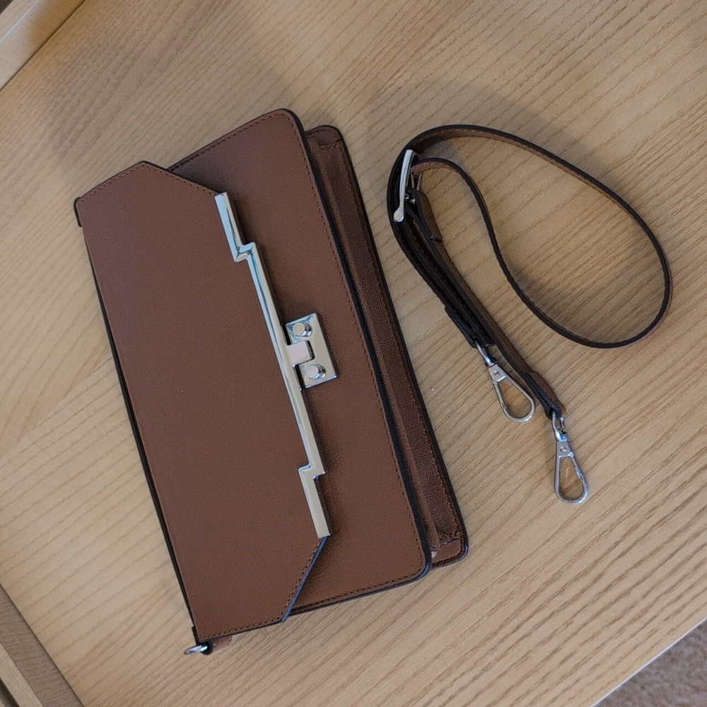 Floto Firenze Brown Leather Women's Clutch Shoulder Bag